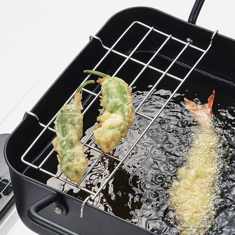 天ぷら鍋 20cm ガス火専用 広く使えるスクエア天ぷら鍋