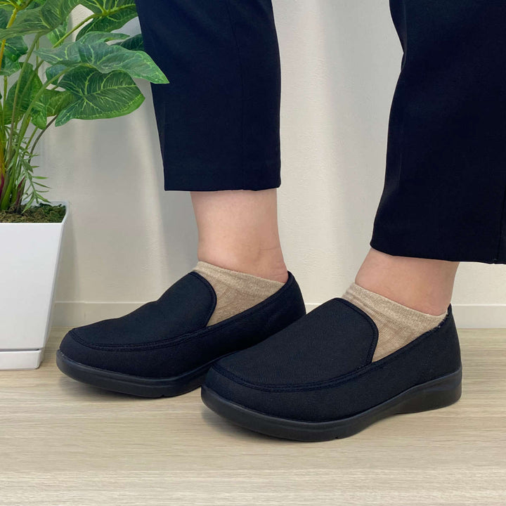 介護シューズ弾むソフトモカシンたんぽぽ日和両足紳士用LL～4L3E