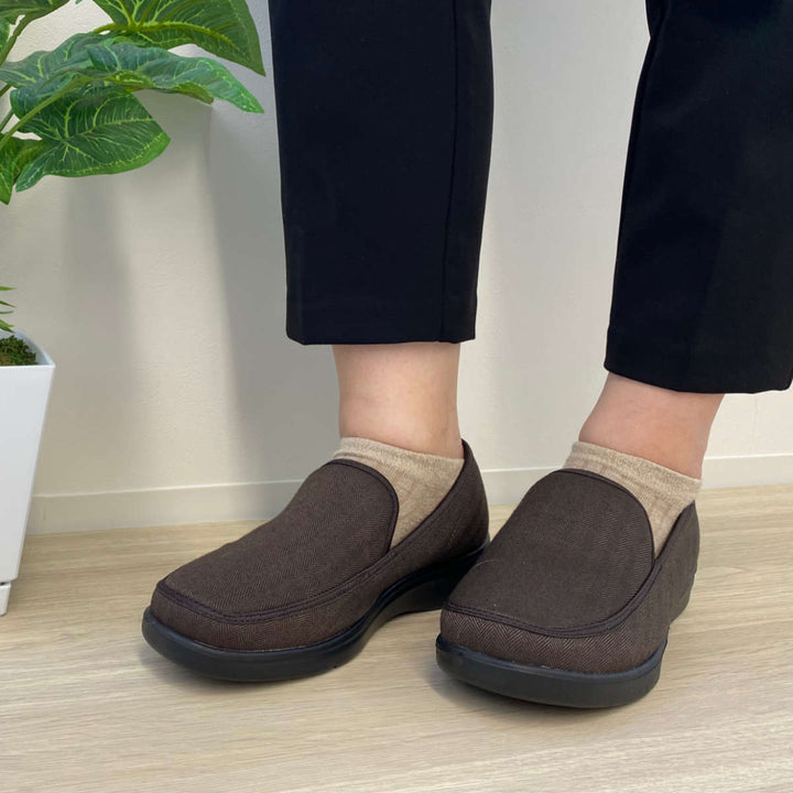介護シューズ弾むソフトモカシンたんぽぽ日和両足紳士用LL～4L3E