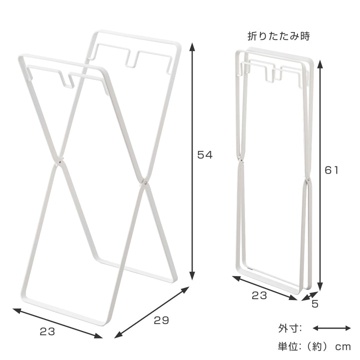 山崎実業towerレジ袋2連＆30Ｌゴミ袋スタンドタワー