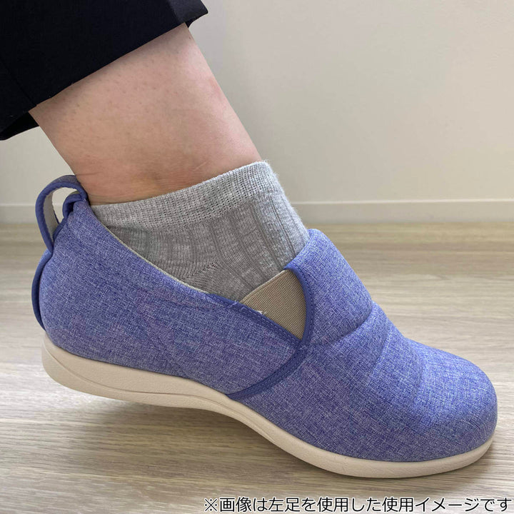 介護シューズあゆみゆったり簡単スリップオン右足3E3L～5L施設用
