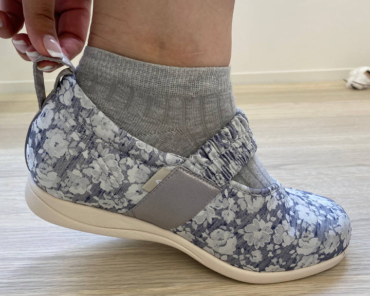 介護シューズあゆみマジックゴムバンド優左足3ES～3L施設用