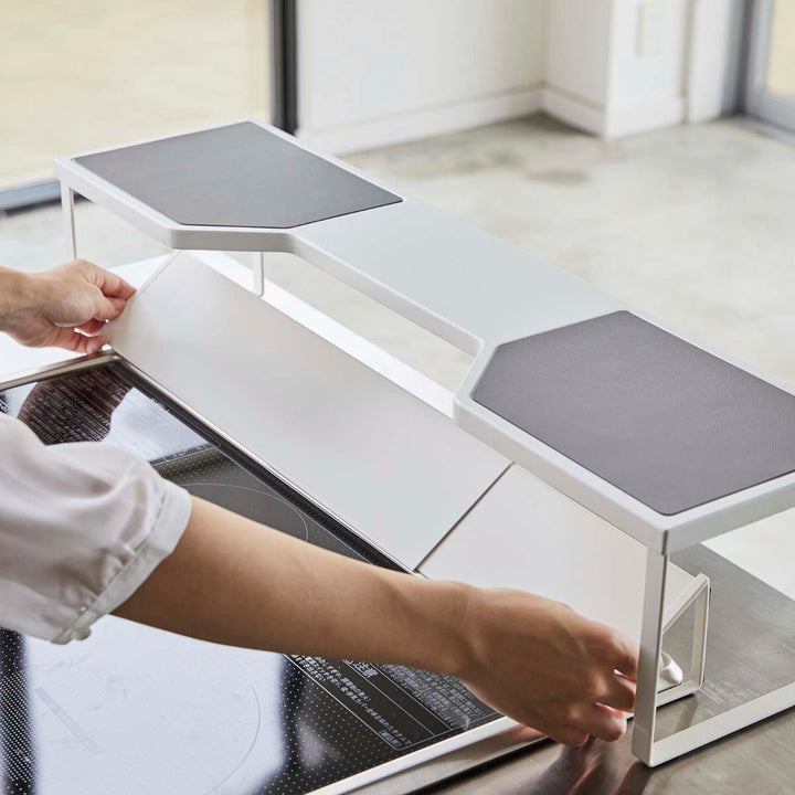 Plateコンロ奥ラック排気口カバー上コンロ奥ラック60cmコンロ用