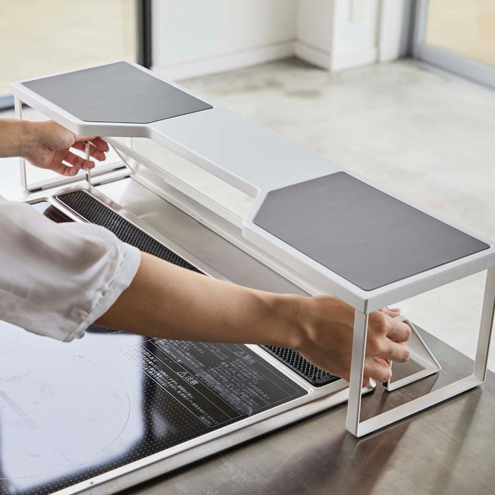 Plateコンロ奥ラック排気口カバー上コンロ奥ラック60cmコンロ用