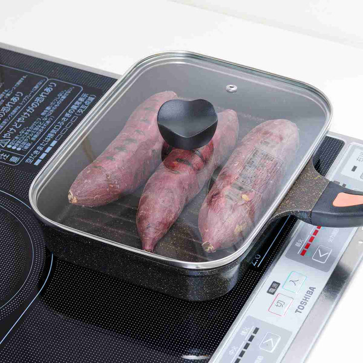 魚焼きフライパンIH対応IHゴールドマーブル魚焼きパンフタ付き