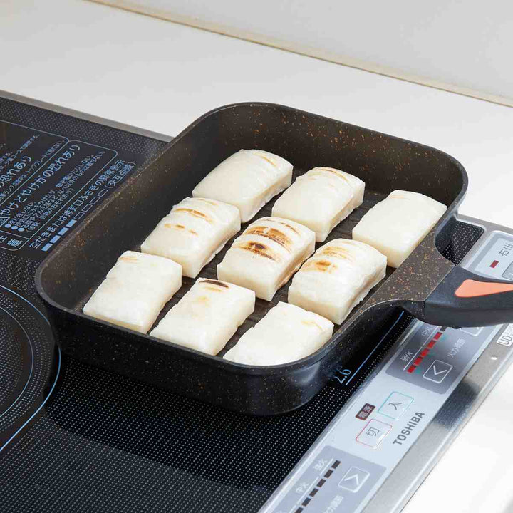 魚焼きフライパンIH対応IHゴールドマーブル魚焼きパンフタ付き