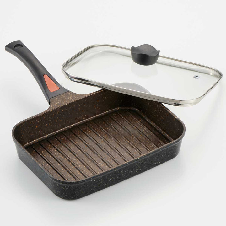 魚焼きフライパンIH対応IHゴールドマーブル魚焼きパンフタ付き