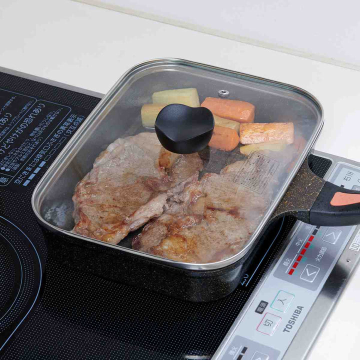 魚焼きフライパンIH対応IHゴールドマーブル魚焼きパンフタ付き