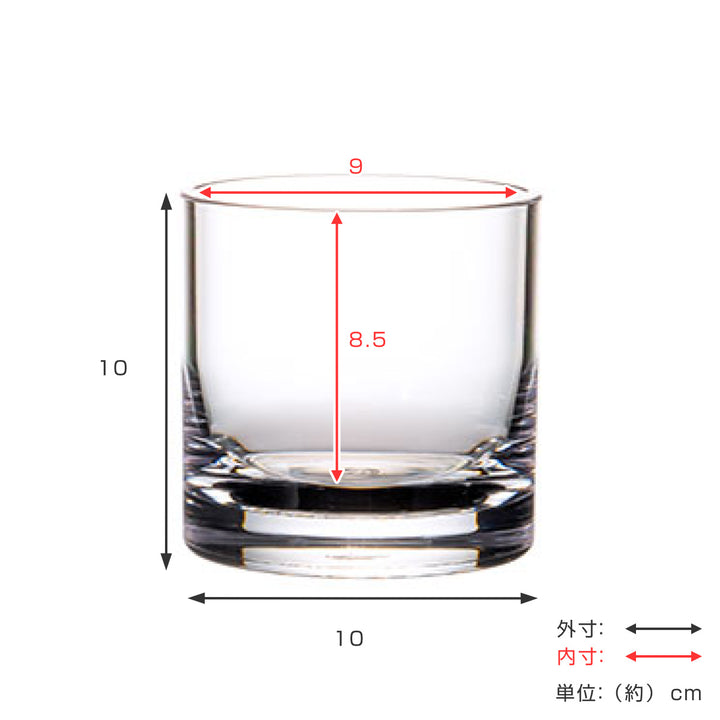 花瓶割れないガラスPVシリンダー直径10×高さ10cm