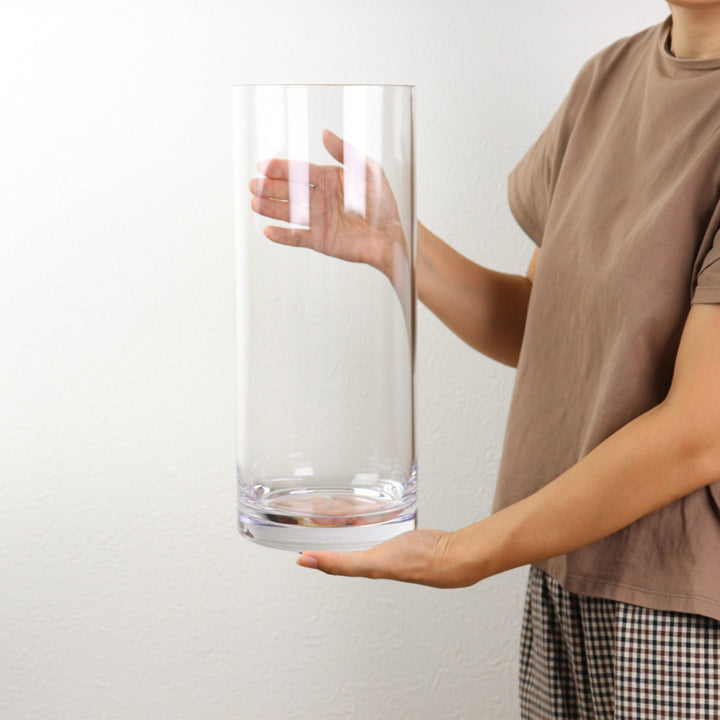 花瓶割れないガラスPVシリンダー直径10×高さ30cm