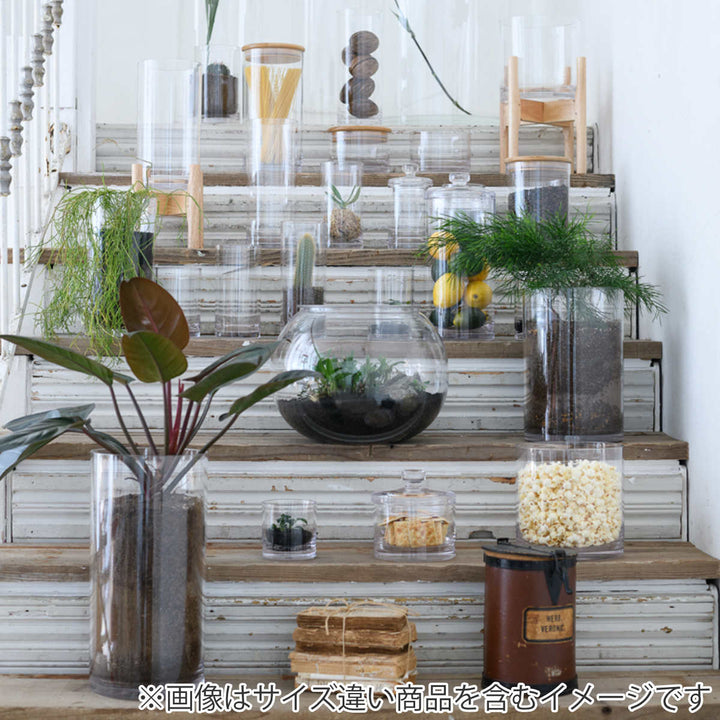 花瓶割れないガラスPVシリンダー直径10×高さ33cm