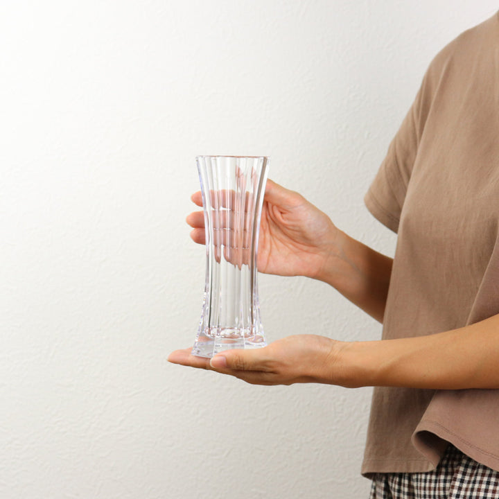 花瓶割れないガラスPVスリムオクタゴン