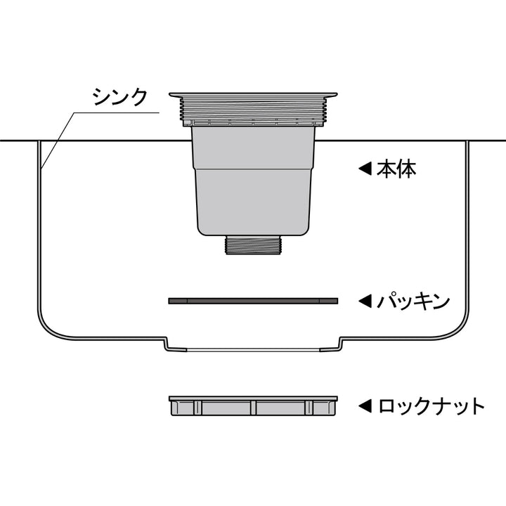 排水口トラップ流し台排水トラップ用ロックナット