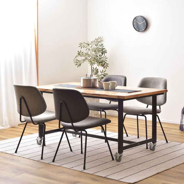 チェア座面高45cmスチール脚ファブリック