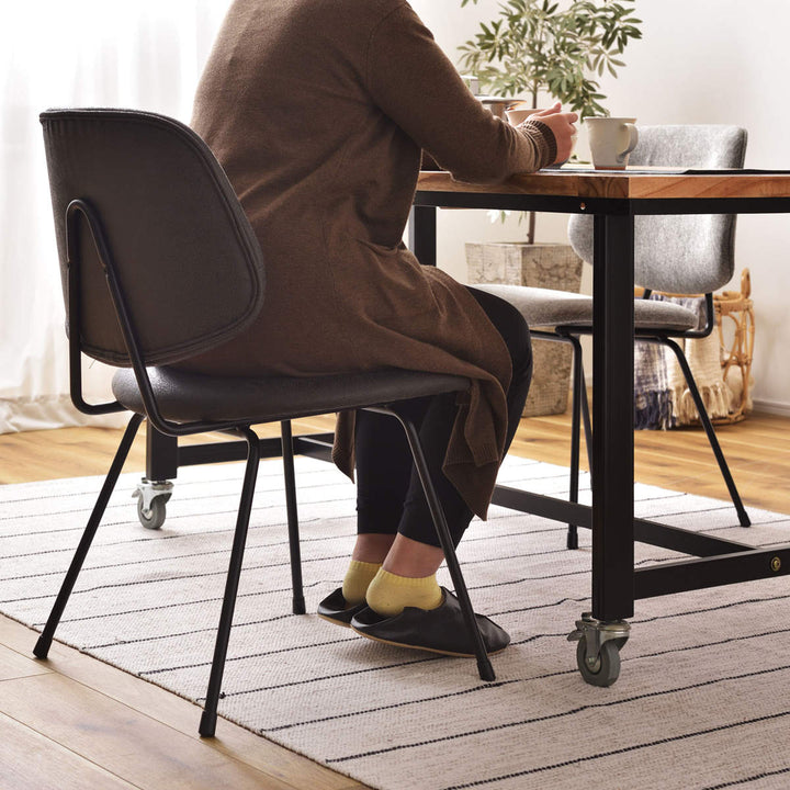 チェア座面高45cmスチール脚ファブリック