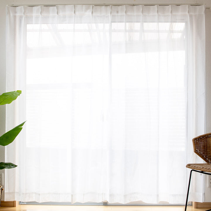 レースカーテンベルーイホワイト1枚既製幅150×高さ133～208cm