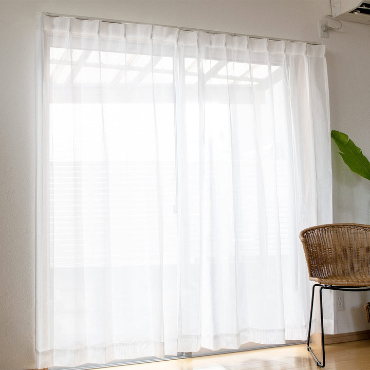 レースカーテンベルーイホワイト1枚既製幅150×高さ133～208cm