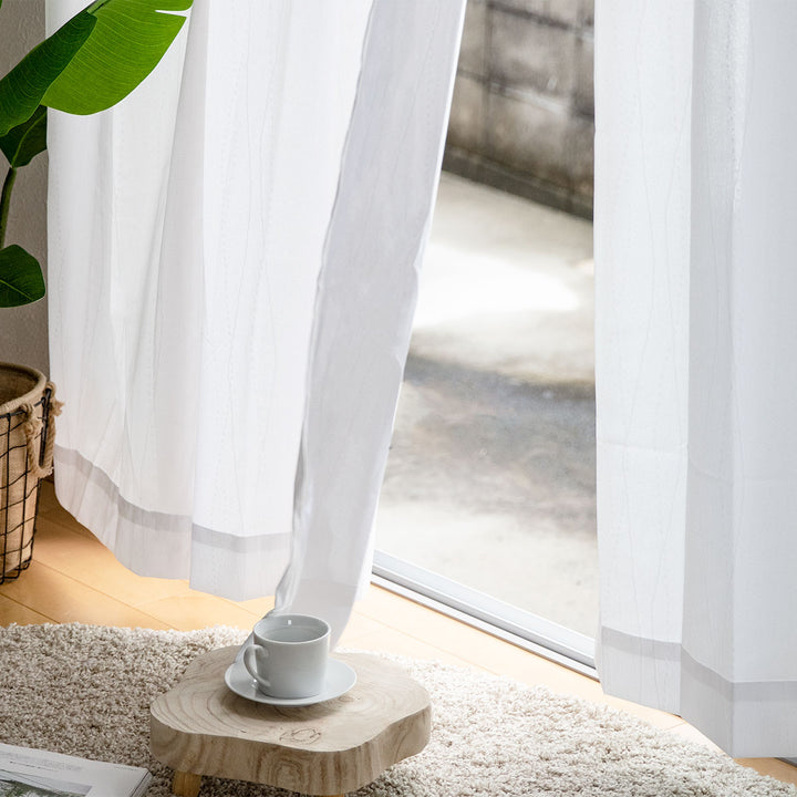 レースカーテンライリーウェイブ2枚組既製幅100×高さ118～208cm