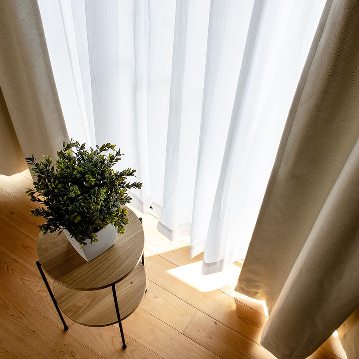 レースカーテンライリーウェイブ2枚組既製幅100×高さ118～208cm