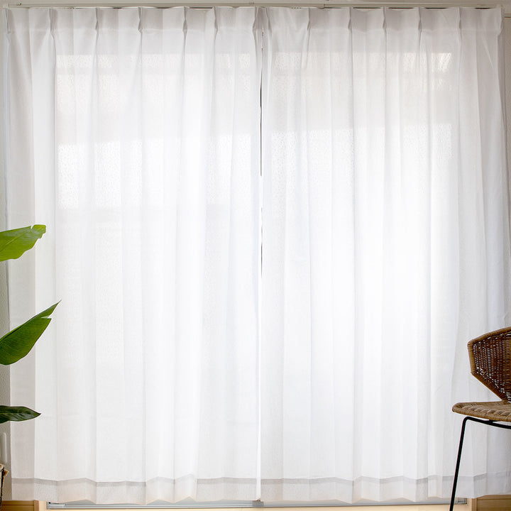 レースカーテンライリー2枚組既製幅100×高さ118～208cmリーフ