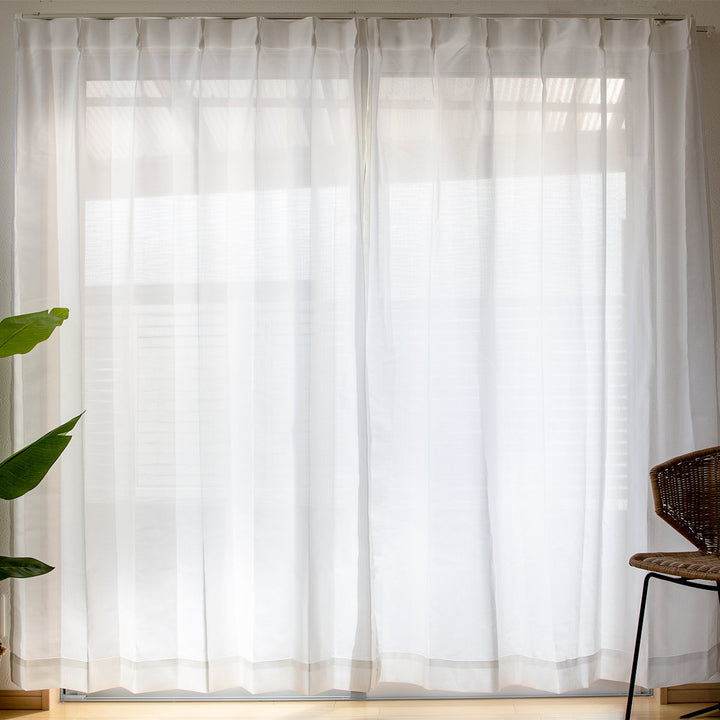 レースカーテンラージュ2枚組既製幅100×高さ118～208cmホワイト