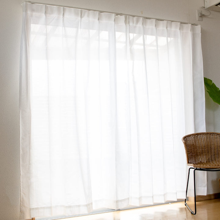 レースカーテンラージュ2枚組既製幅100×高さ118～208cmホワイト