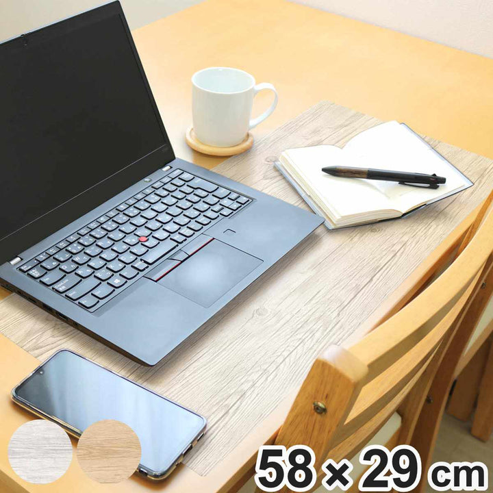 デスクマット29×58cmパーソナルデスクマット木目塩化ビニル樹脂