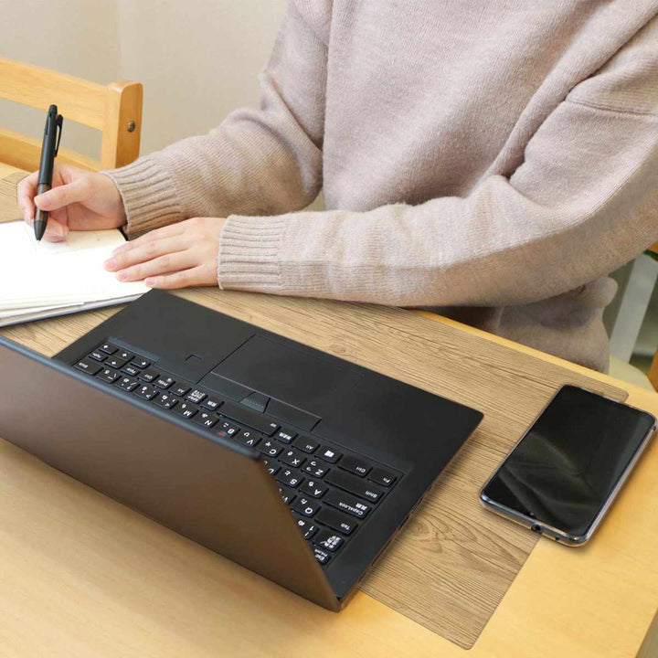 デスクマット29×58cmパーソナルデスクマット木目塩化ビニル樹脂