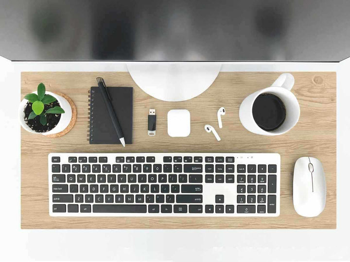 デスクマット29×58cmパーソナルデスクマット木目塩化ビニル樹脂