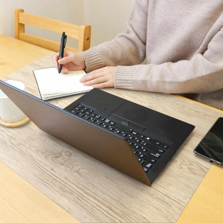 デスクマット45×58cmパーソナルデスクマット木目塩化ビニル樹脂