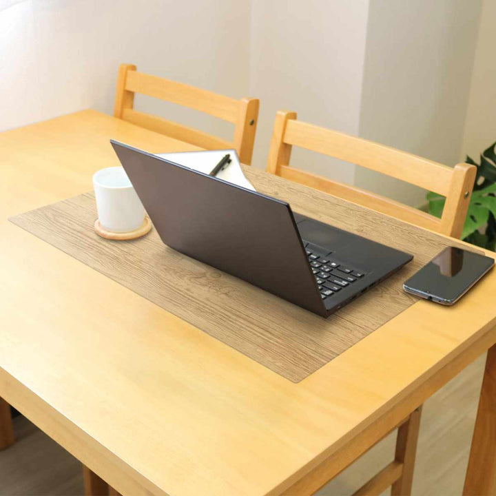 デスクマット45×58cmパーソナルデスクマット木目塩化ビニル樹脂