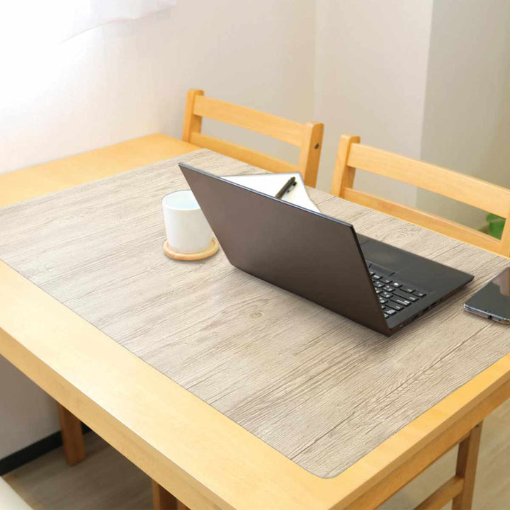 デスクマット58×90cmパーソナルデスクマット木目塩化ビニル樹脂