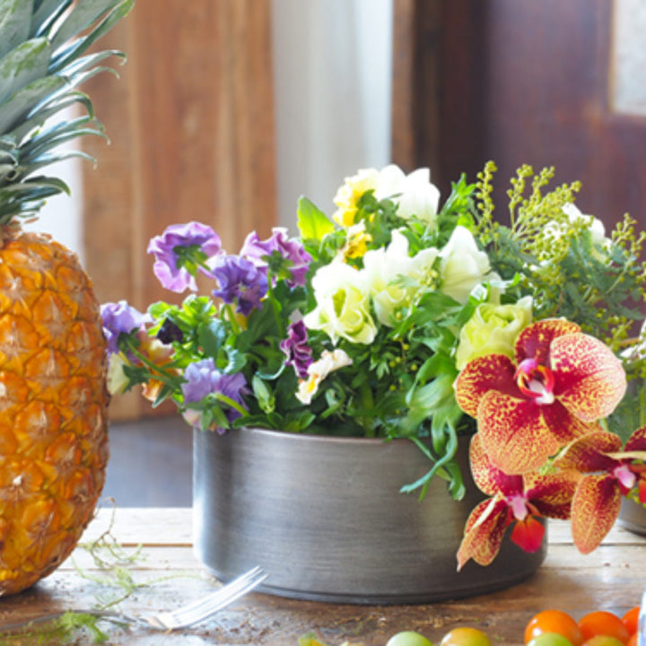 花瓶MC浅型円柱直径17×高さ8cm