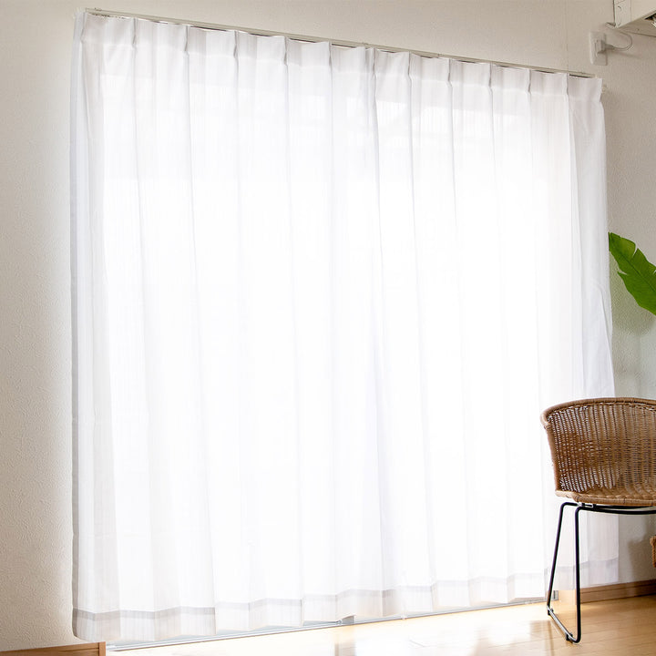レースカーテンライリー1枚既製幅150×高さ133～208cmストライプ