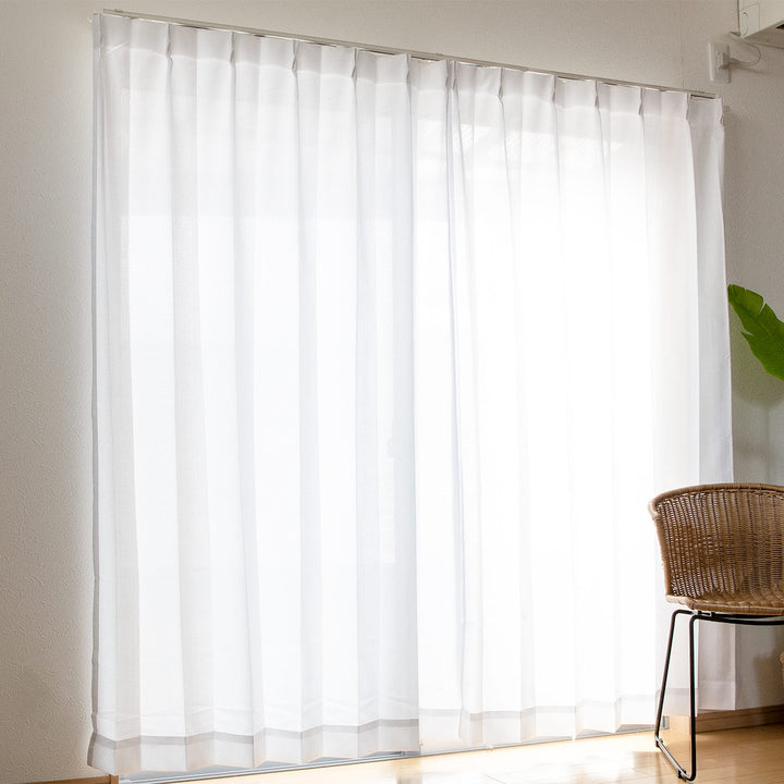レースカーテンライリー2枚組既製幅100×高さ118～208cm無地