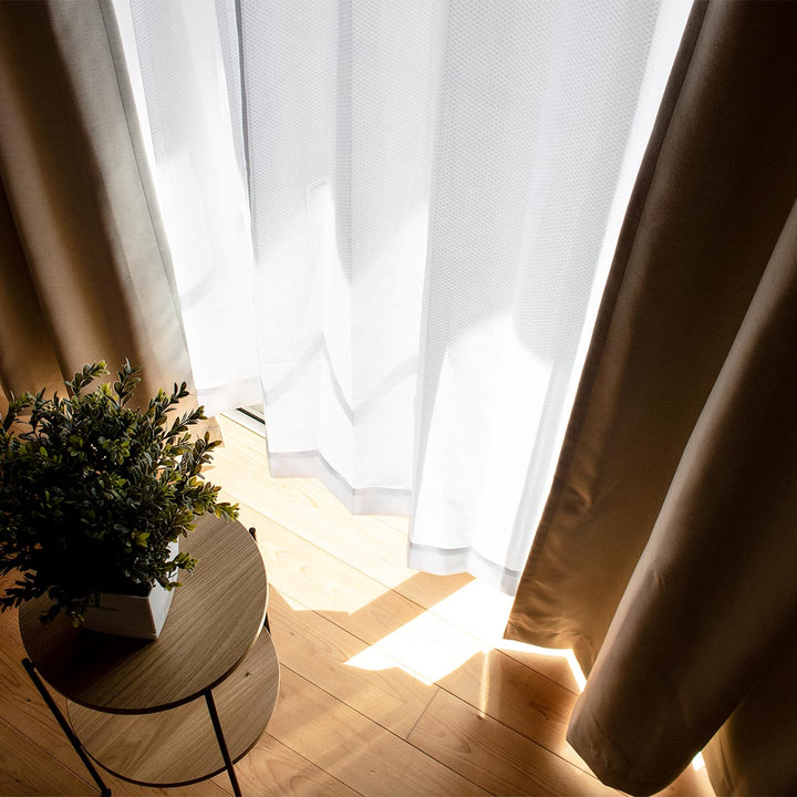 レースカーテンライリー2枚組既製幅100×高さ118～208cm無地