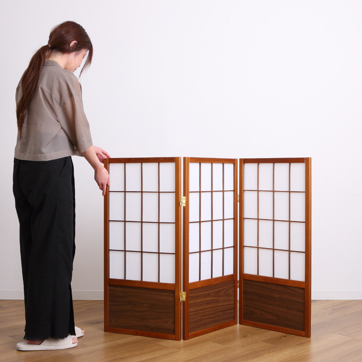 衝立 和風衝立 あずきS 3連 高さ90cm – ハウジー