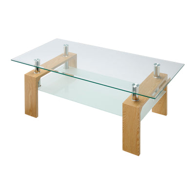 ガラステーブル 幅96cm クリア ラック