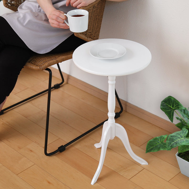 サイドテーブル高さ52.5cm丸型木製クラシック