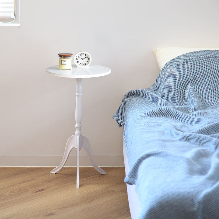 サイドテーブル高さ52.5cm丸型木製クラシック