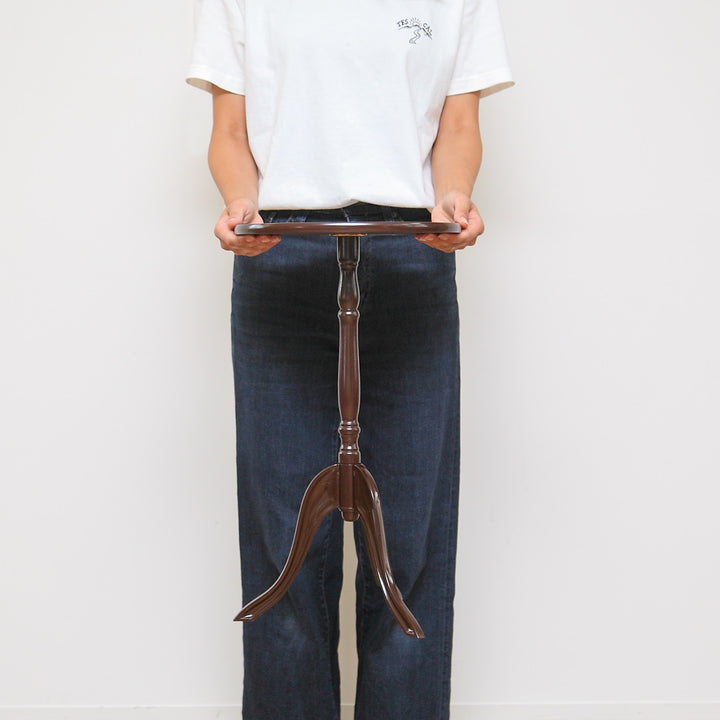 サイドテーブル高さ52.5cm丸型木製クラシック