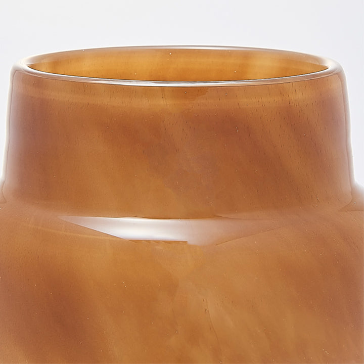 花瓶DGボトルベース直径11.5×高さ15cmホワイトブラウンガラス