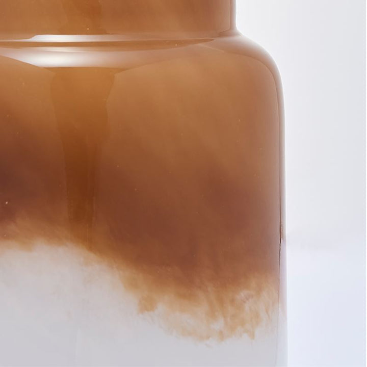 花瓶DGボトルベース直径11.5×高さ15cmホワイトブラウンガラス