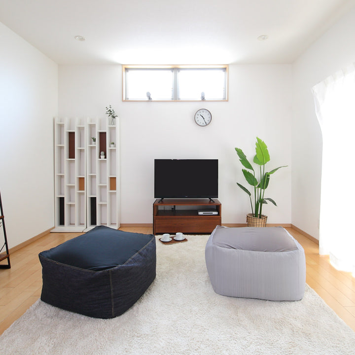 ビーズクッションLサイズキューブチェアデニム