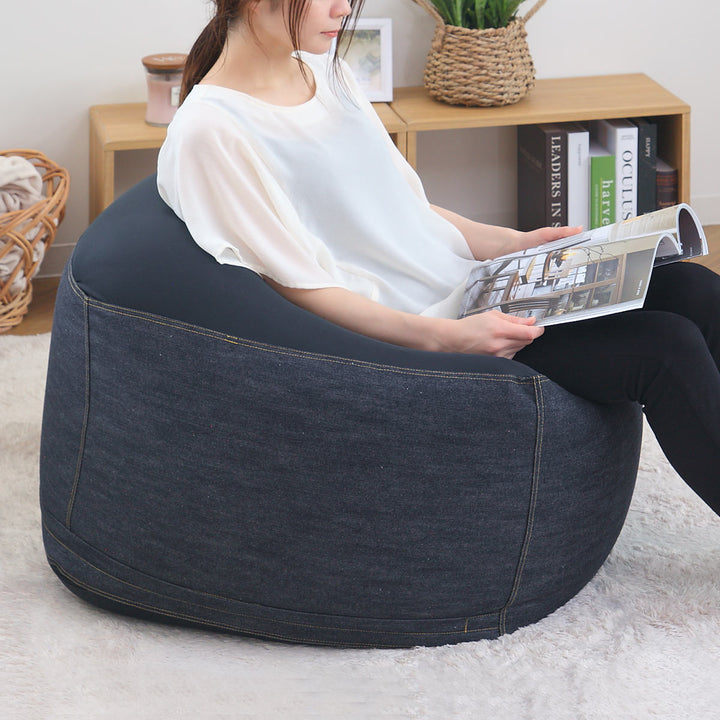 ビーズクッションLサイズキューブチェアデニム