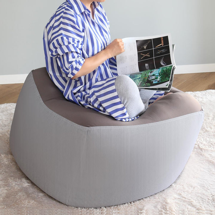 ビーズクッションLサイズキューブチェアヒッコリー