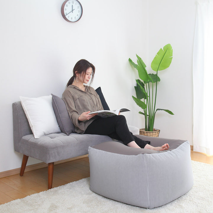 ビーズクッションLサイズキューブチェアヒッコリー