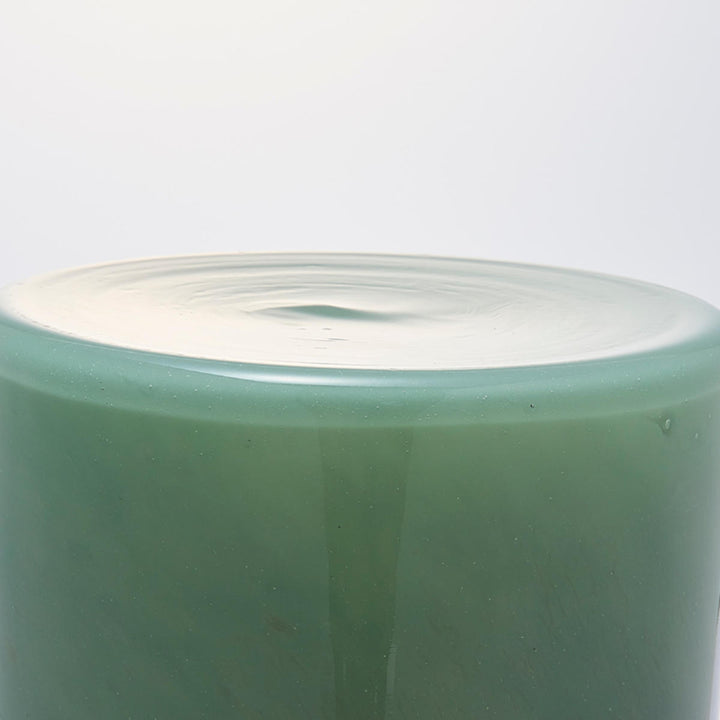 花瓶DGボトルベース直径15×高さ22cmグリーンブラウンガラス