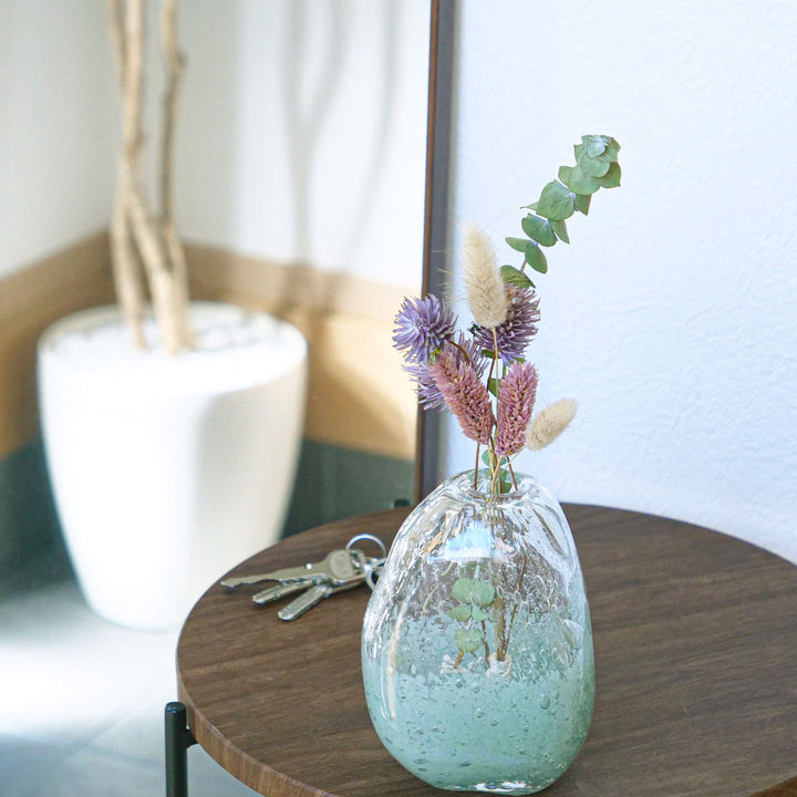 花瓶DGマコベース幅10×奥行6.5×高さ13.5cmガラス