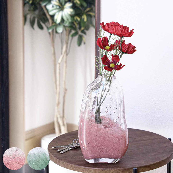 花瓶DGマコベース幅11.5×奥行7.5×高さ20cmガラス